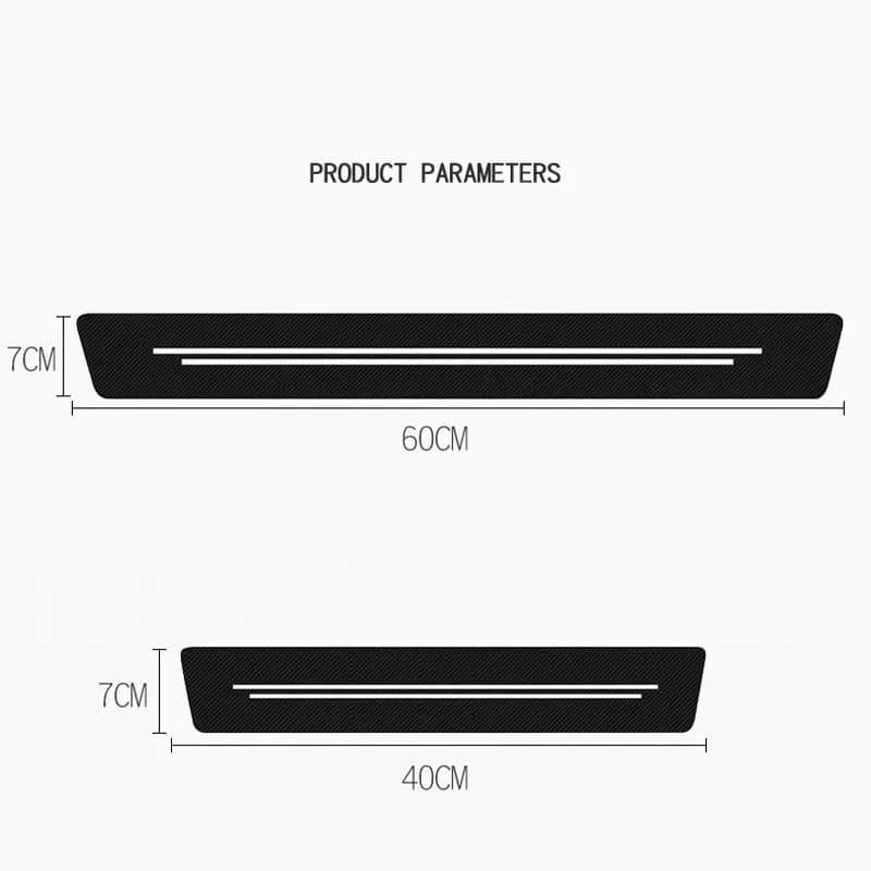Soleira Porta Universal Adesivo Anti -Risco Resistente Fibra de Carbono Preto Fosco Transparente PPF