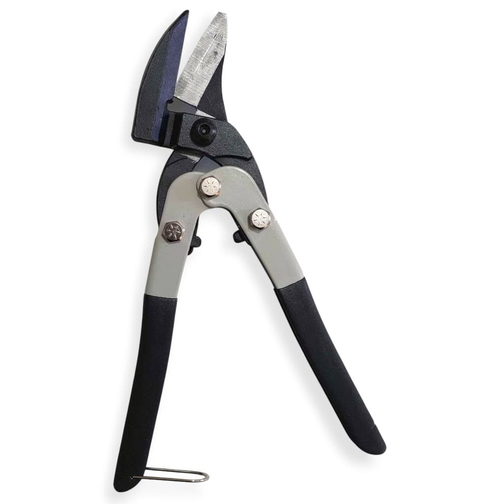 Tesoura Corta Chapa Aço 11" - 27 cm. Angulado Cabo Emborrachado ID-0614T Idea