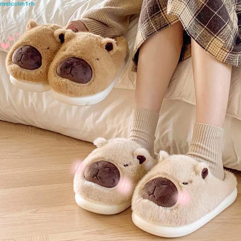 Chinelos Peludos MALCOLM Capivara , De Algodão Macios De Desenho Animado De EVA , Sapatos Para Casa Mais Quentes E Gross