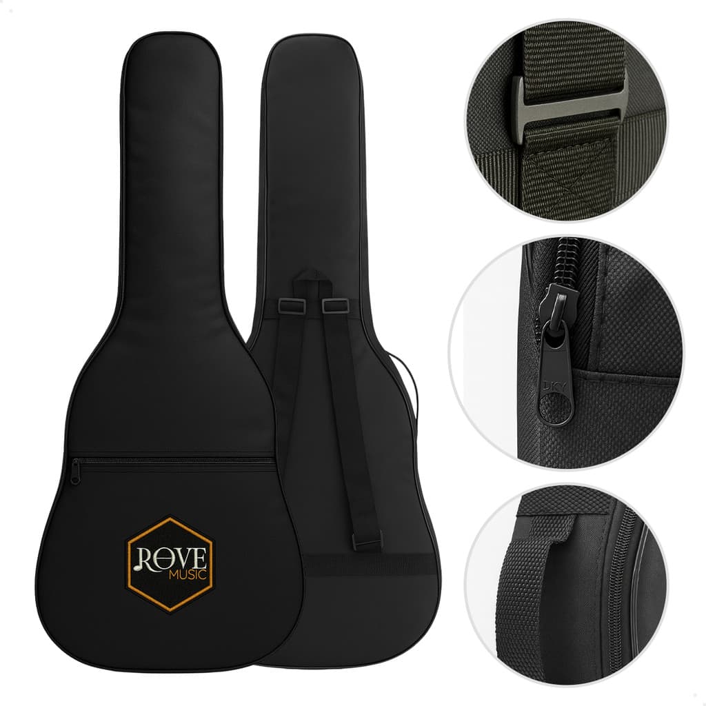 Capa Violão Clássico Extra Luxo Rove Music Preta Acolchoada