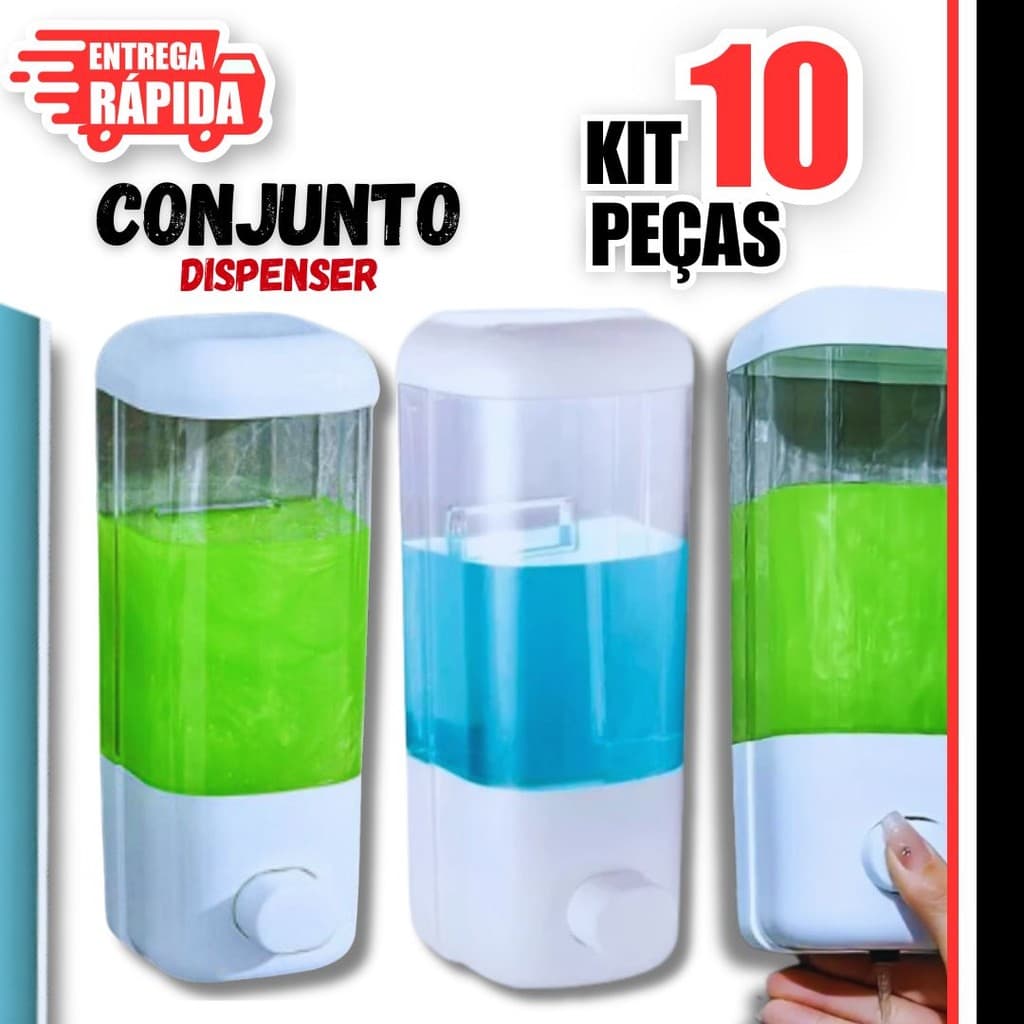 10 Unidades Dispenser Sabonete Líquido Sabão Álcool Gel Detergente Casa Banheiro Cozinha Variáveis