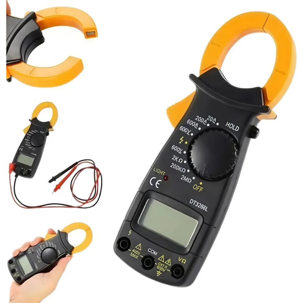 Alicate Amperímetro Digital Clamp Meter Medição Segura de Corrente Tensão e Resistência