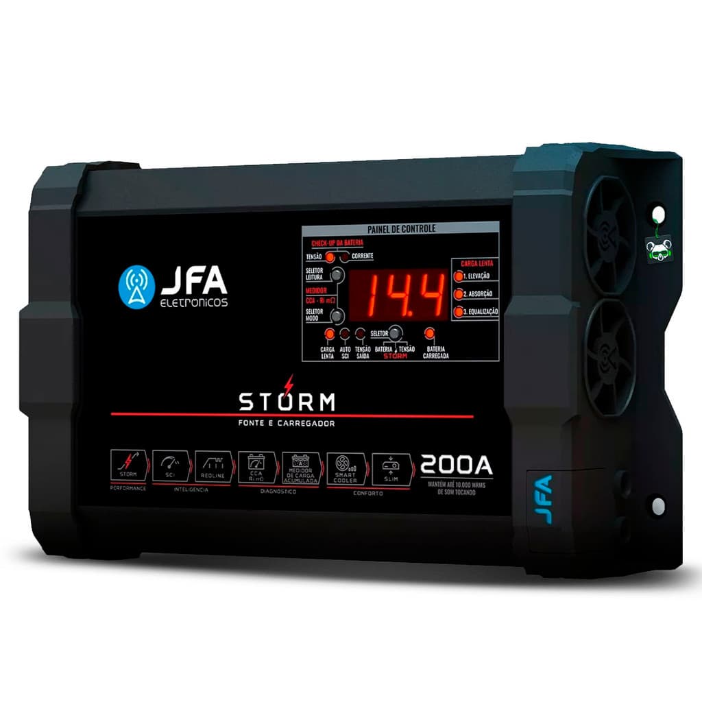 Fonte Automtoiva Carregador Bateria Bivolt Jfa Storm Digital Cca