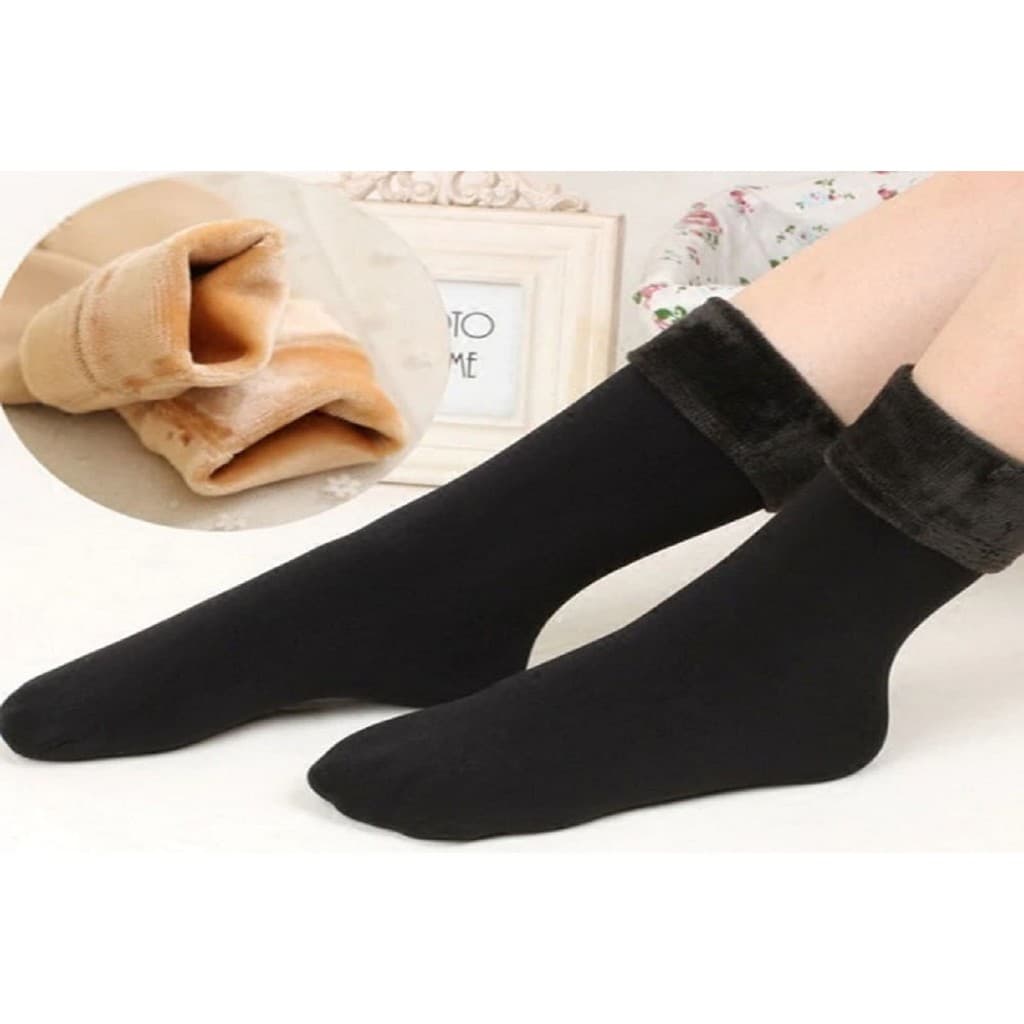 Meias forradas para inverno - 12 pares