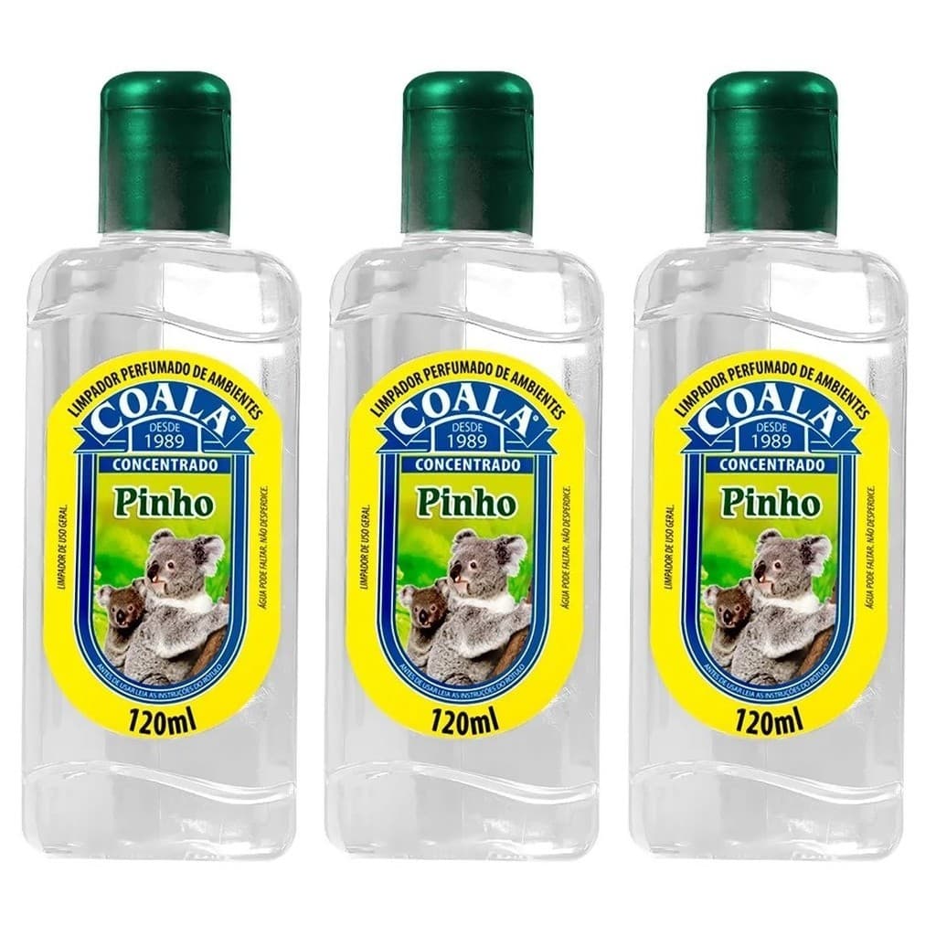 Kit 3 unidades Produto de Limpeza - Coala Limpador Perfumado de Ambientes - Pinho 120ML