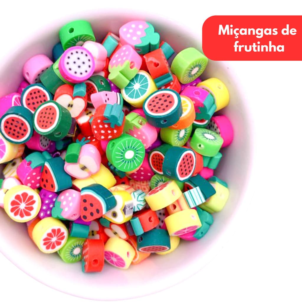 Miçanga de Frutinha Emborrachada 10mm Para Pulseira Colar Artesanato 50 a 200 Peças