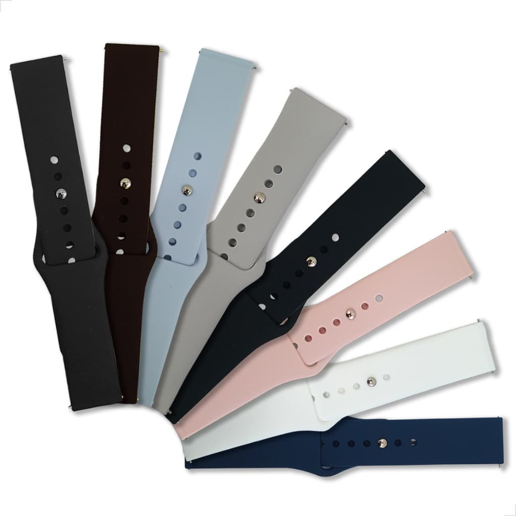 Kit 2 Pulseiras de Silicone Premium Para Smartwatch Relógio Inteligente Fivela de Metal 20mm / 22mm