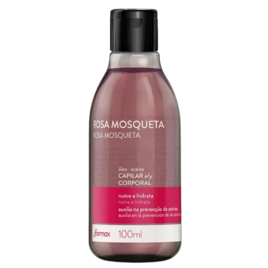 Óleo de rosa mosqueta cabelo corpo estrias gestante gravidez 100mL Farmax