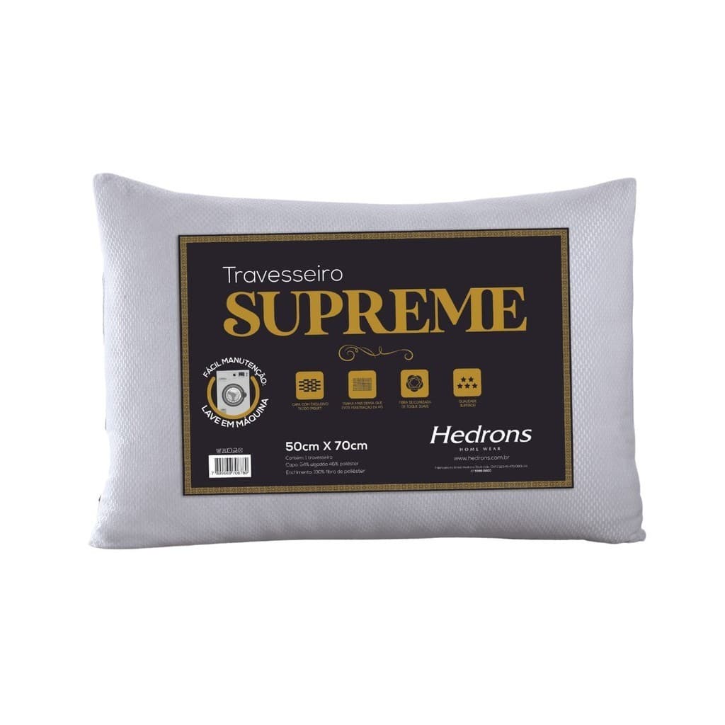 Travesseiro Hedrons Supreme Firme Piquet 50x70 cm
