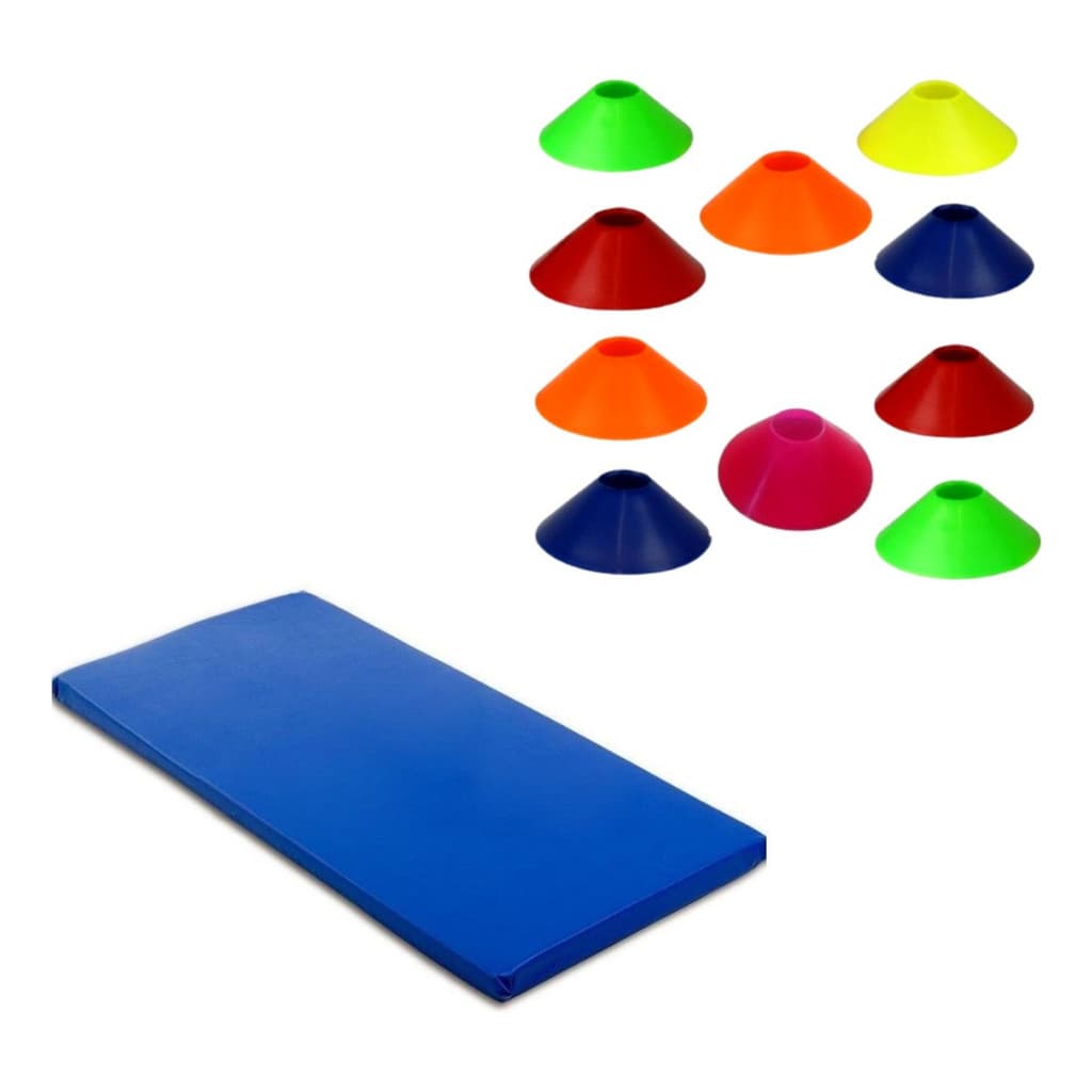 Kit Colchonete C/ 10 Discos Pratinho Treinos Academia Brinde