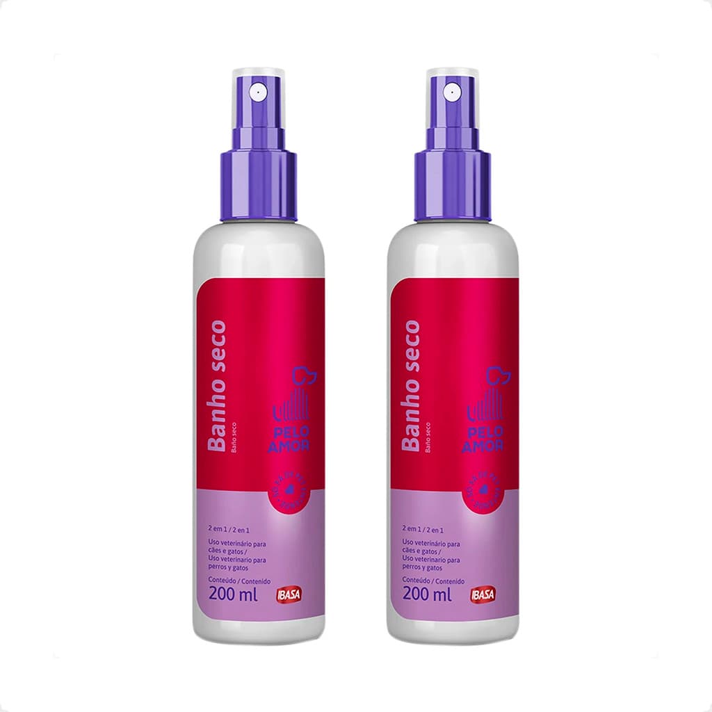 Kit 2 Banho Seco Pelo Amor Ibasa Higienizador - 200ml