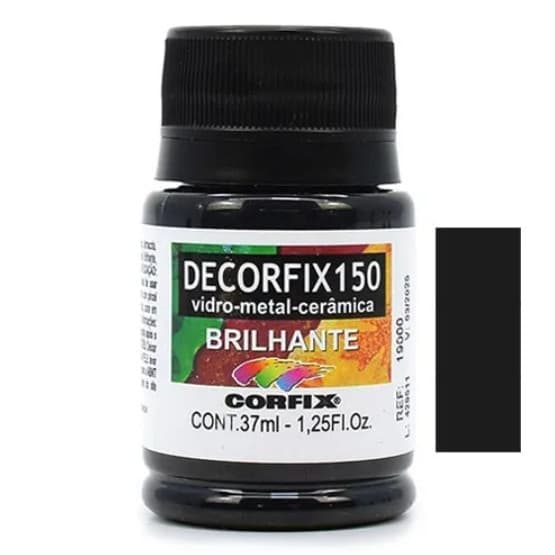 Tinta Decorfix 150 Brilhante Corfix - 321 Preto (37 ml)