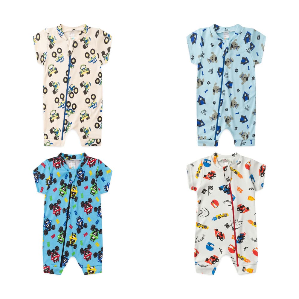 KIT 2 MACAQUINHOS SORTIDOS - MASCULINOS - 100% ALGODÃO