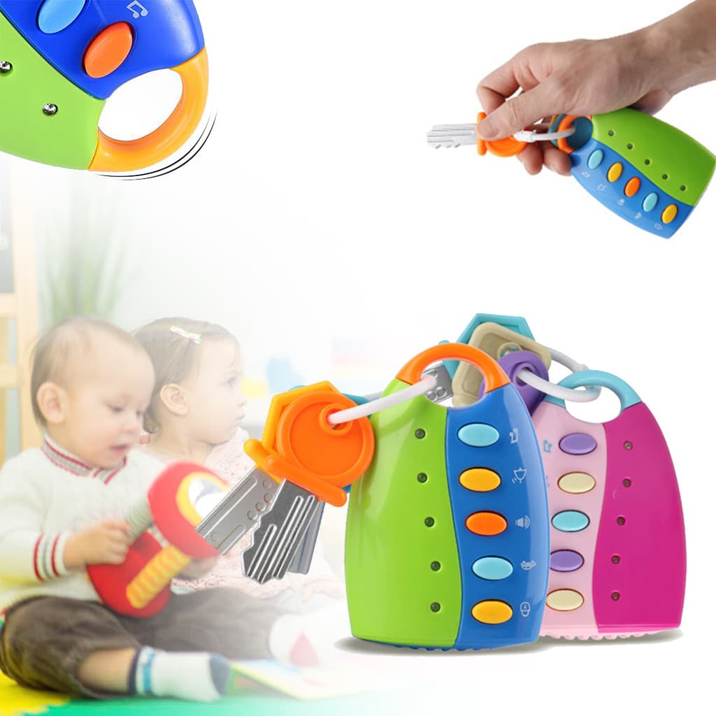 1 Pçs Bebê Educação Precoce Com Luzes E Música Simulação Chave Do Carro Efeito Sonoro Brinquedos Educativos Divertidos