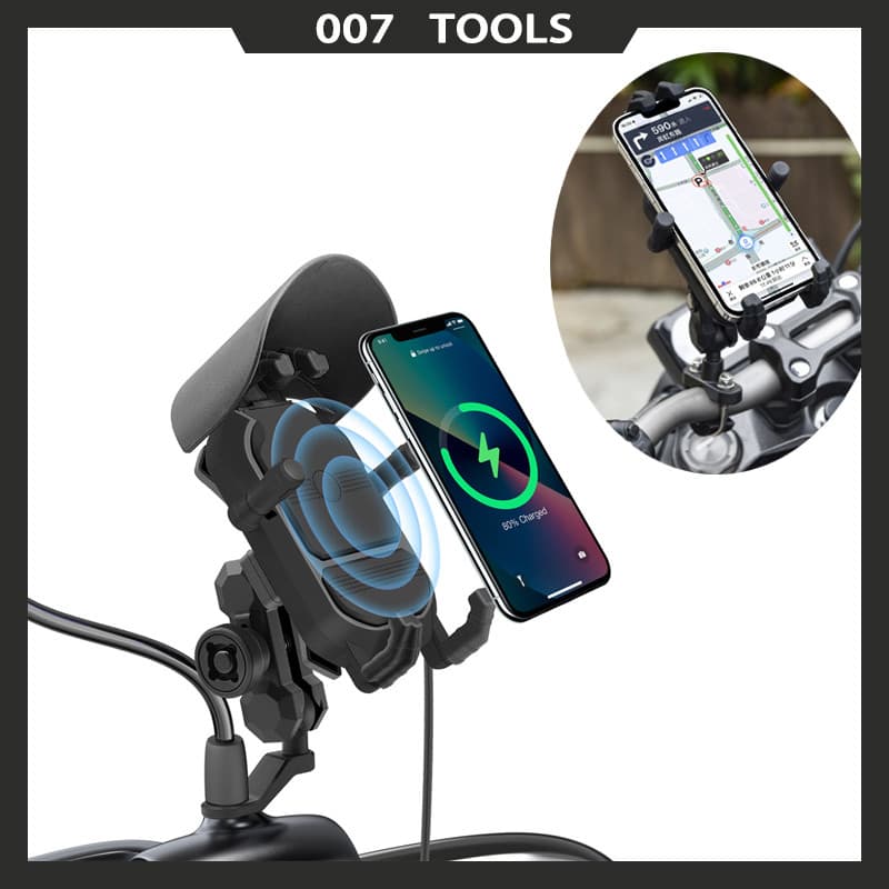 Suporte Para Celular Para Motocicleta, Base De Carregamento Sem Fio, Suporte Antifurto Para Celular