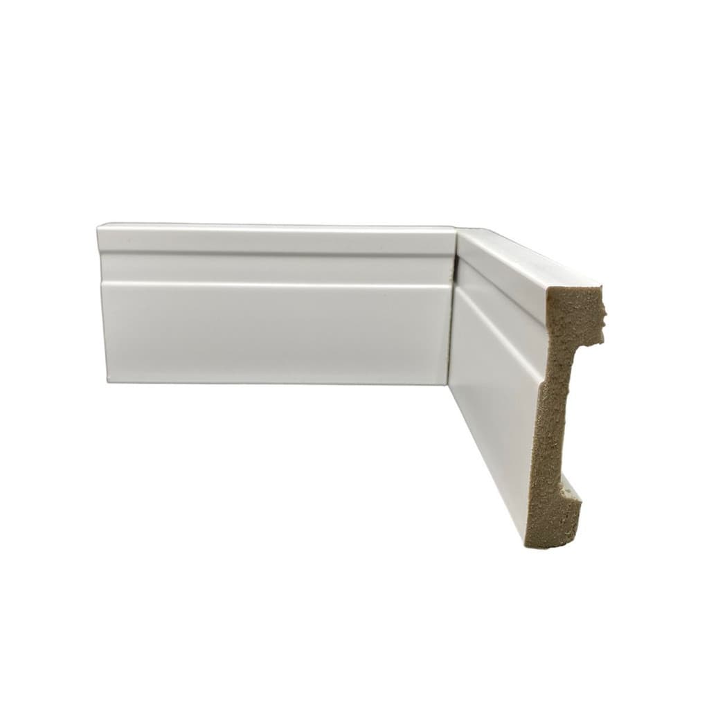 Rodapé de Poliestireno 7cm Branco ou Preto 8m Kit 8 Barras de 1m