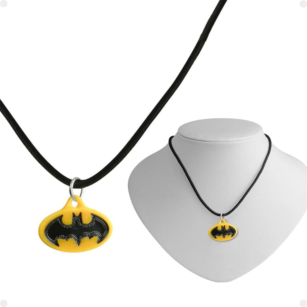 Colar menino infantil + pingente batman qualidade premium amarelo presente preto moda heroi rosa