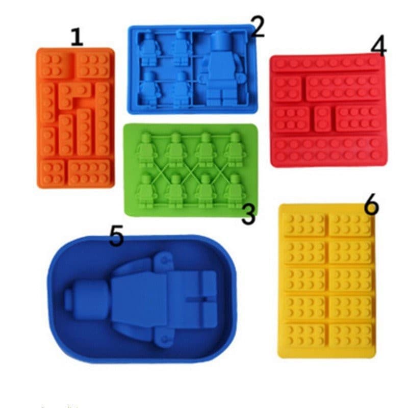 DIY Ferramentas Bolo Fondant Molde Lego De Gelo Do Silicone Baking Pan Decoração Aromaterapia gypsum Cozimento