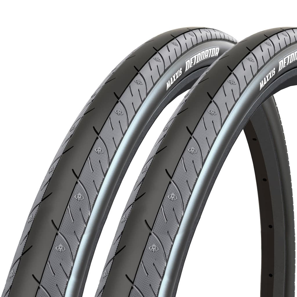 Kit 2 Pneus Maxxis Detonator 700X23C Arame Fx Cinza