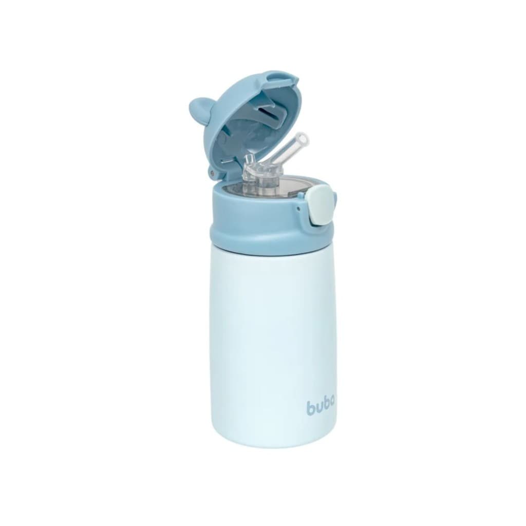 Copo Térmico Ursinho Parede Dupla Azul 320ml Buba
