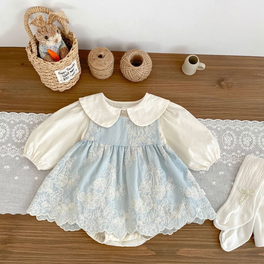 Versão coreana roupas de bebê roupas de outono macacão moda princesa macacão vestido terno T6LV