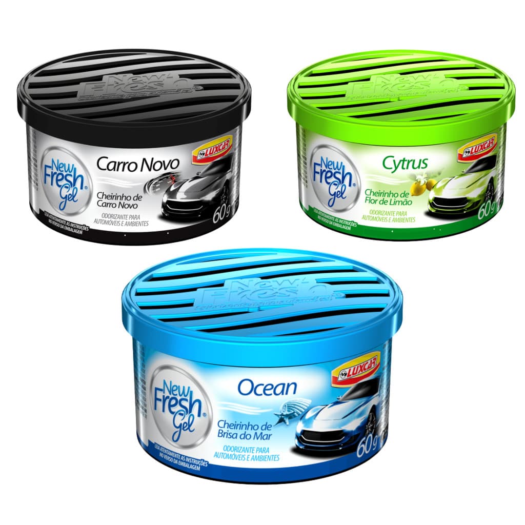 Luxcar New Fresh Gel 60g Deixa o Carro Cheiroso e Confortável com Aroma Prolongado e Discreto