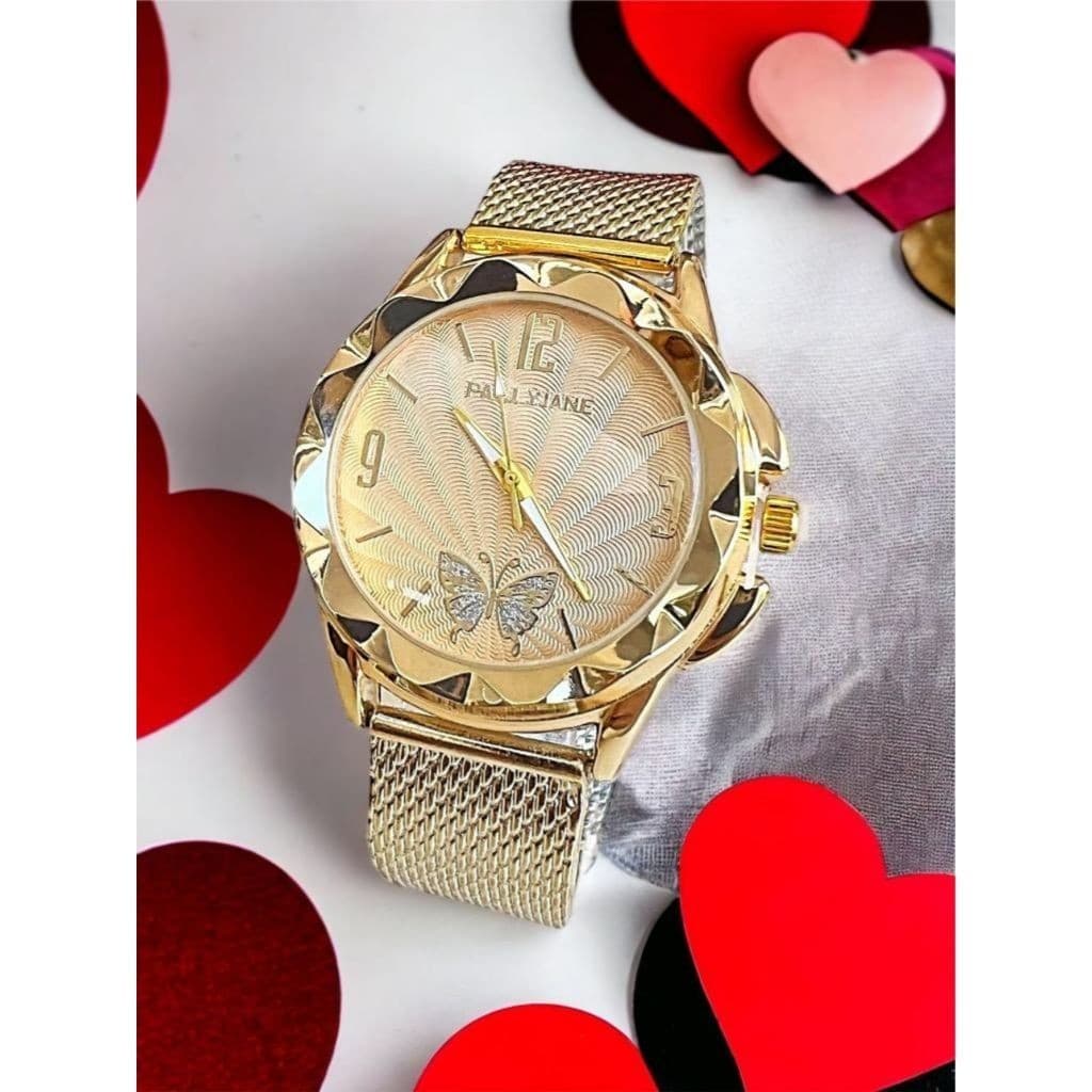 Relógio Feminino a Prova D'água Pallyjane M1, Rose dourado e prata