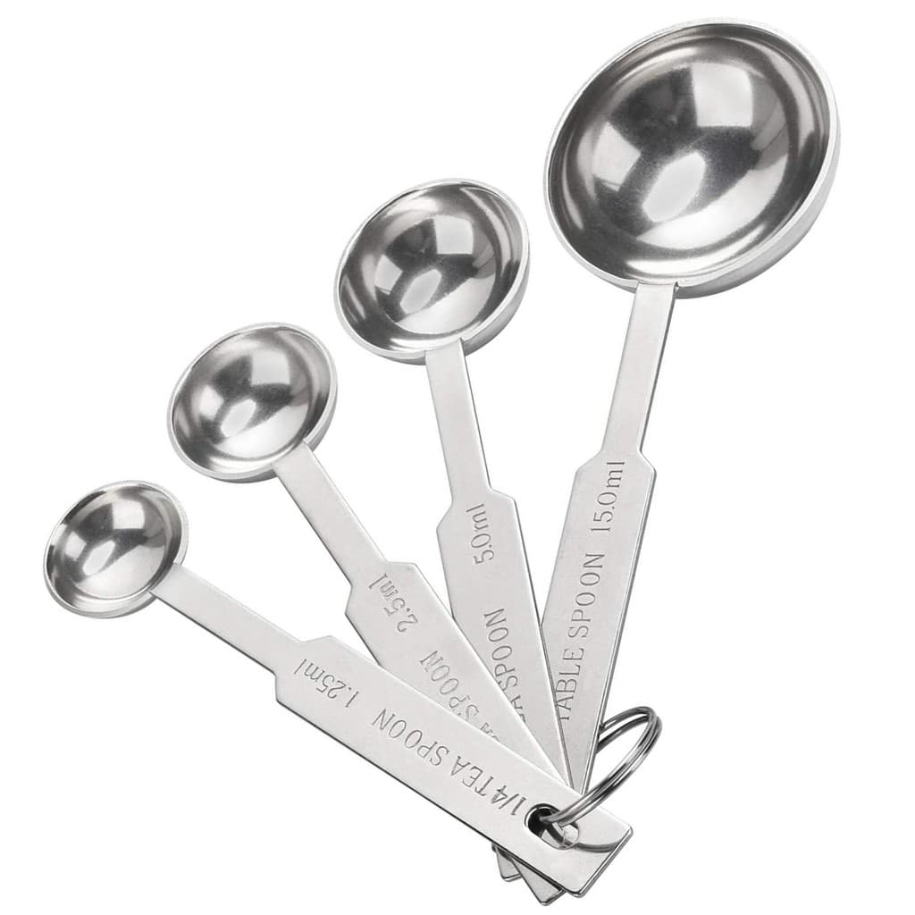 Kit 4 Colheres Medidoras Inox - Medir Temperos Açucar e Café