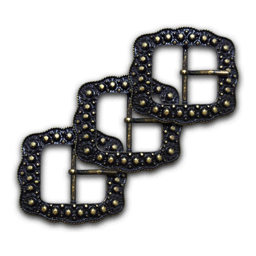 Kit 3 Fivelas De Metal Country Modelo Quadrado Ouro Velho