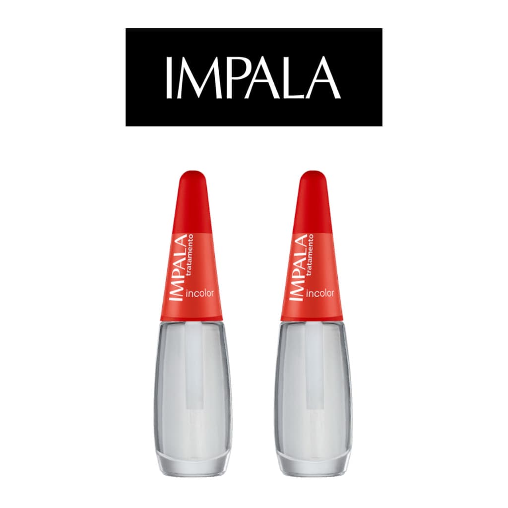 KIT 2 ESMALTE IMPALA TRATAMENTO INCOLOR