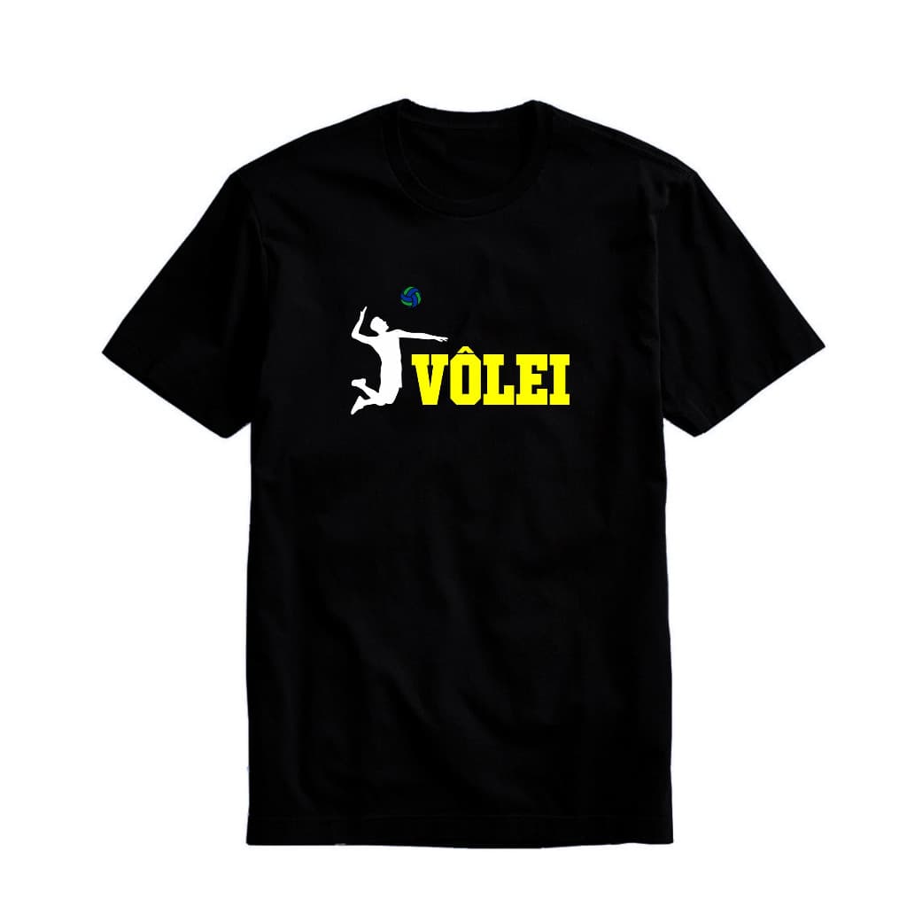 Camisa Linda Camiseta Preta Esporte Estampa Vôlei Premium Envio Imediato