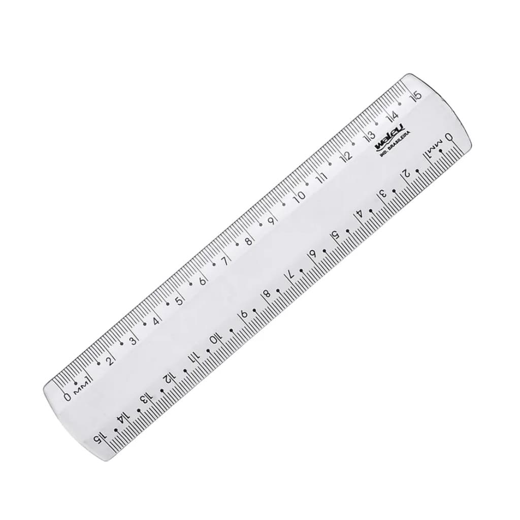 Régua Plástica Cristal 15cm - Maxcrill New Line Transparente