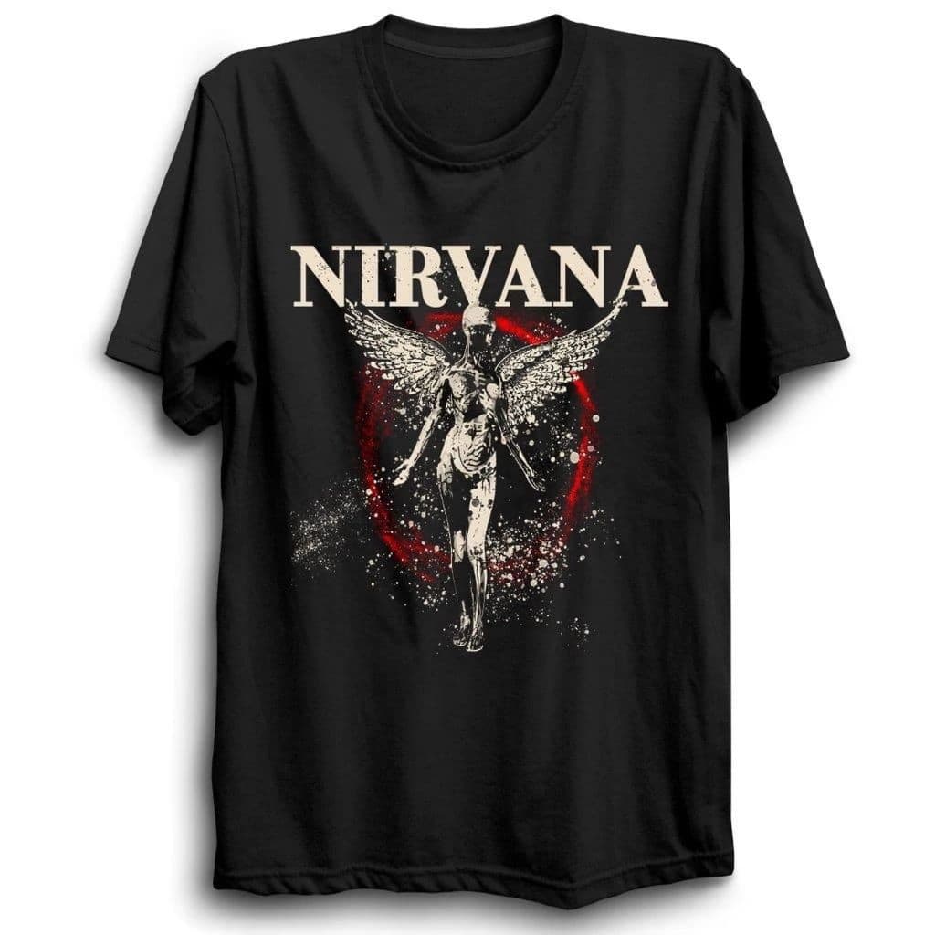 Camiseta Nirvana Rock n Roll Sound In Utero Angels Unissex 100% Algodao