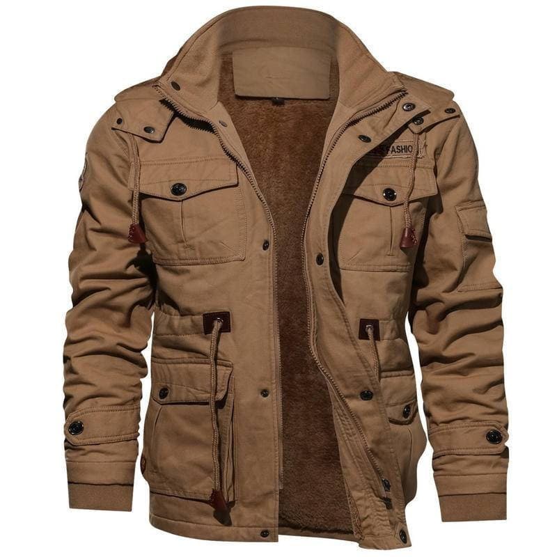 Jaqueta De Algodão De Tamanho Grande Com Capuz E Lã Grossa De Comprimento Médio Para Lavagem De Carga Masculina