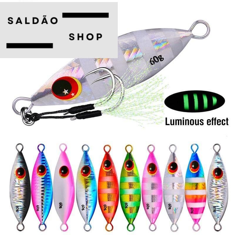 Isca de Pesca de Metal 10-60g | Minnow Afundante 3D Olhos | Laser Realista 5-8,5cm | Trolling e Corrico