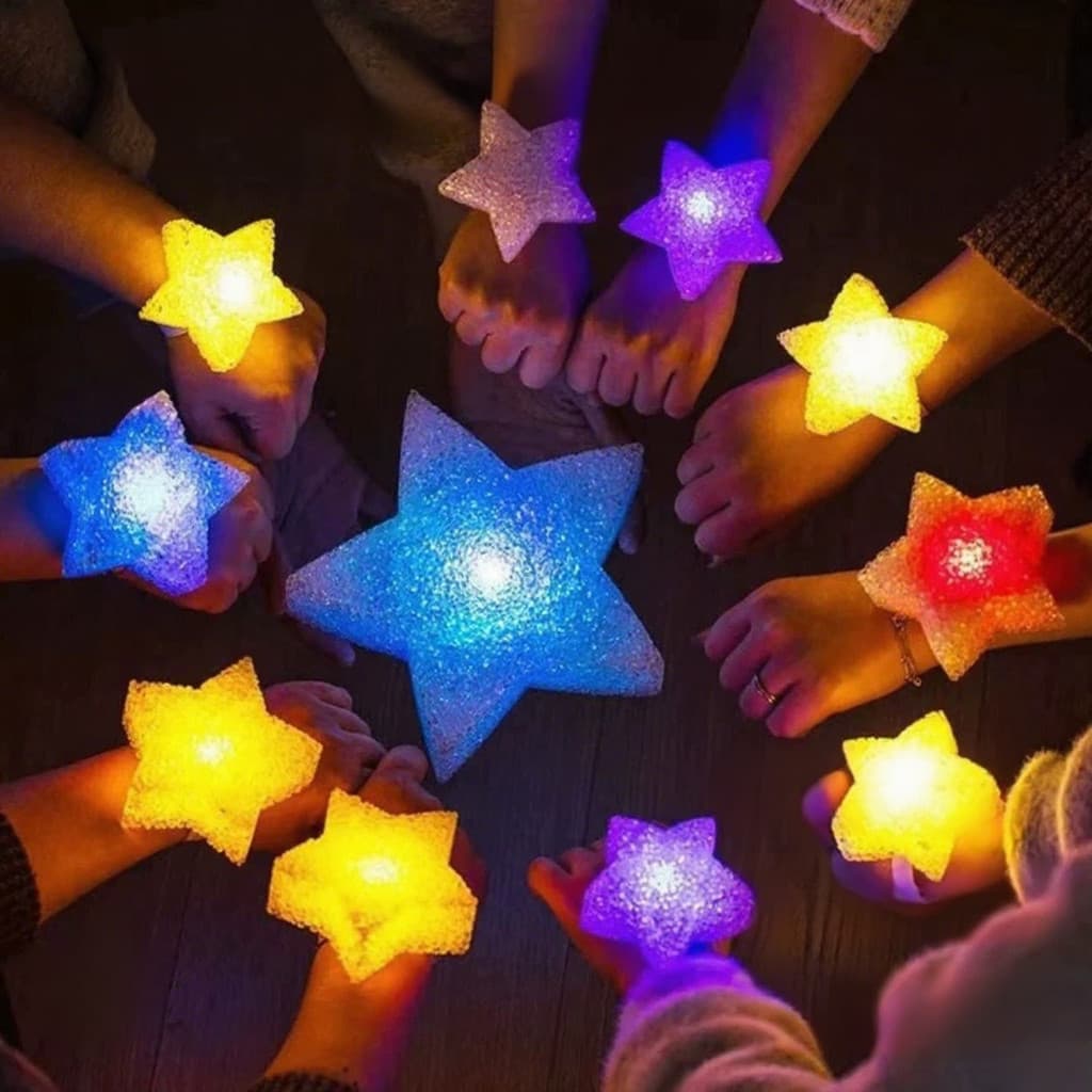 1PC LED Brilhante Estrela Luzes Palco Dança Mostrar Decoração Portátil Lâmpadas Luminosas Bateria