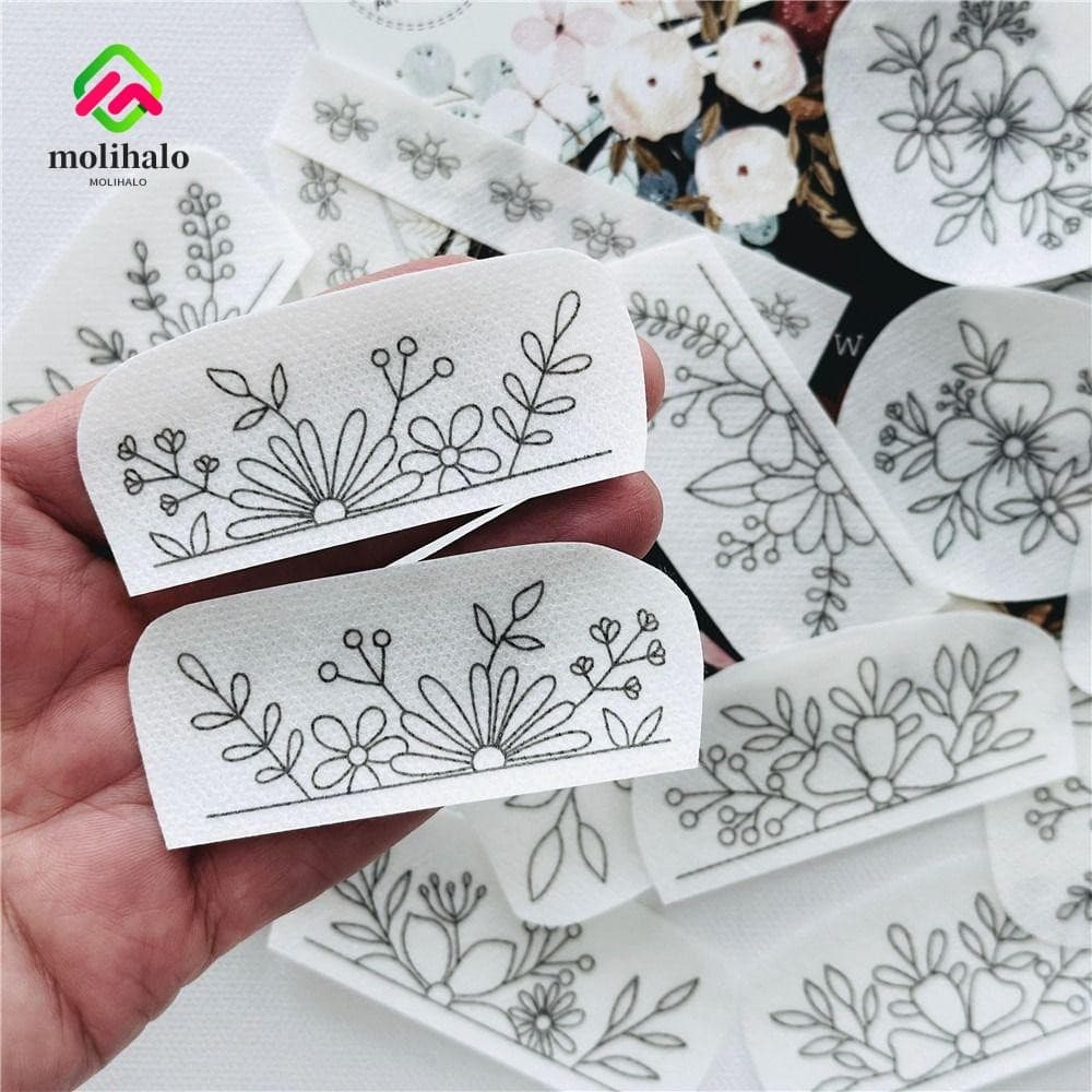 Papel De Bordado De Costura MOLIHALO , Solúvel Em Água Colorido Feito À Mão DIY , Suprimentos
