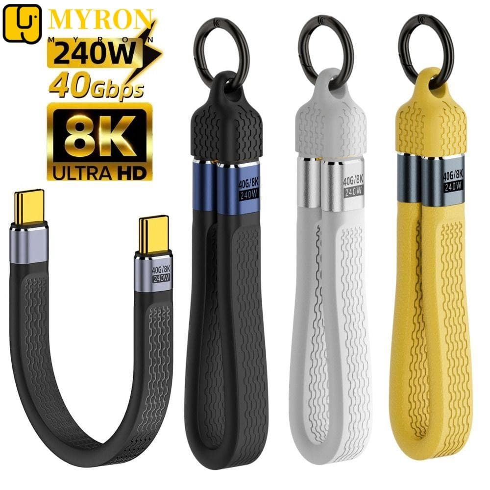 Cabo De Dados MYRON1 USB-C , USB4 Tipo Curto De 40 Gbps Carregamento De Chip Thunder-bolt 4 E-marker