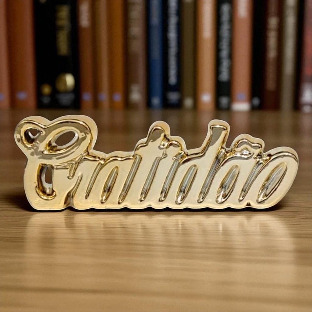 Enfeite Palavra Frase Decorativa Gratidão Decoração para Sala Mesa Luxo