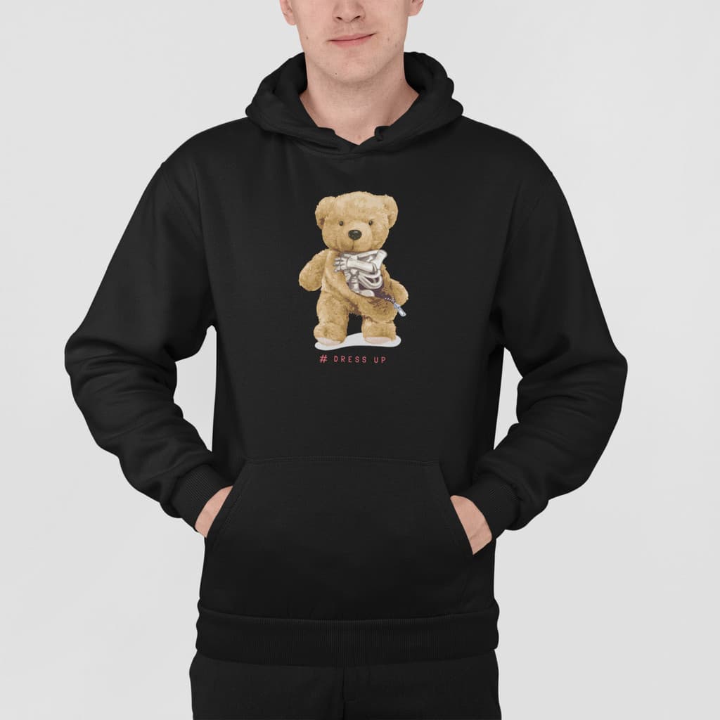 Moletom Blusa De Frio Urso Osso Caveira Streetwear Inverno