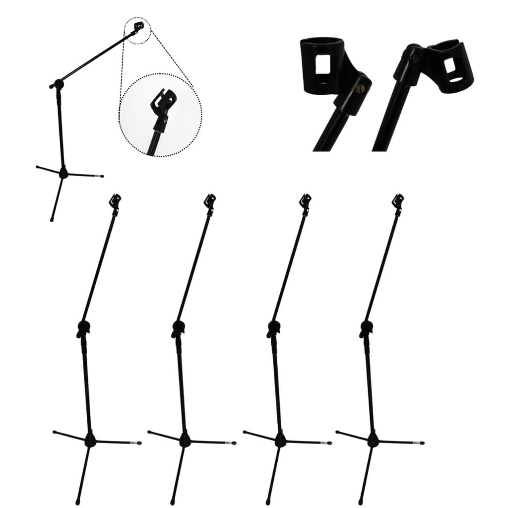 Kit 4 Pedestal Suporte Para Microfone Girafa Universal e Ajustável com Cachimbo Produto Saty Original