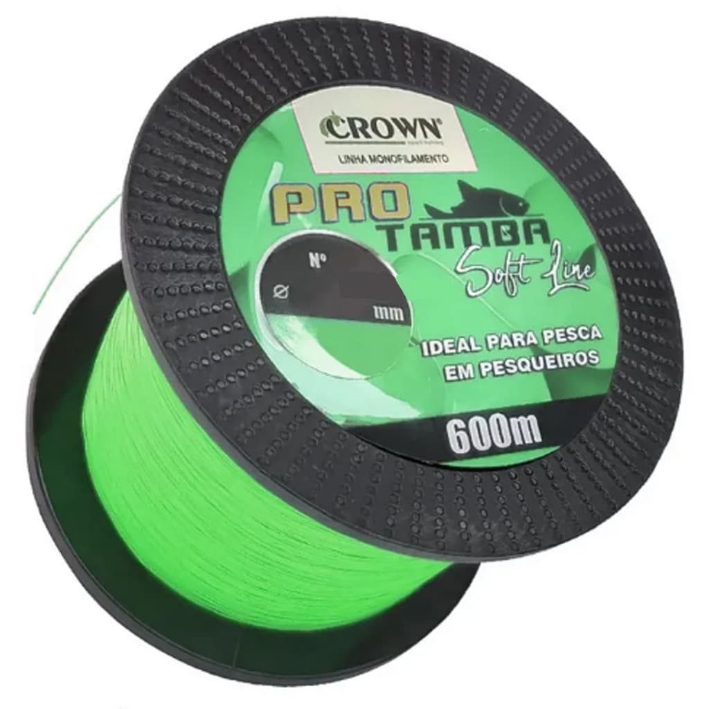 Linha de Pesca Crown Pro Tamba Monofilamento Verde 0.37mm 27lb 600m