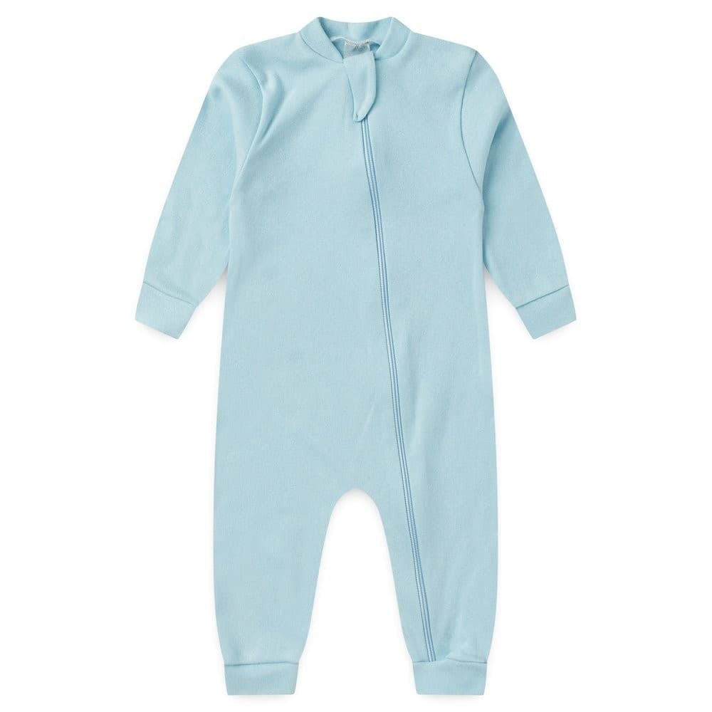 Macacão Liso azul bebe - Suedine 100% Algodão - Bebê