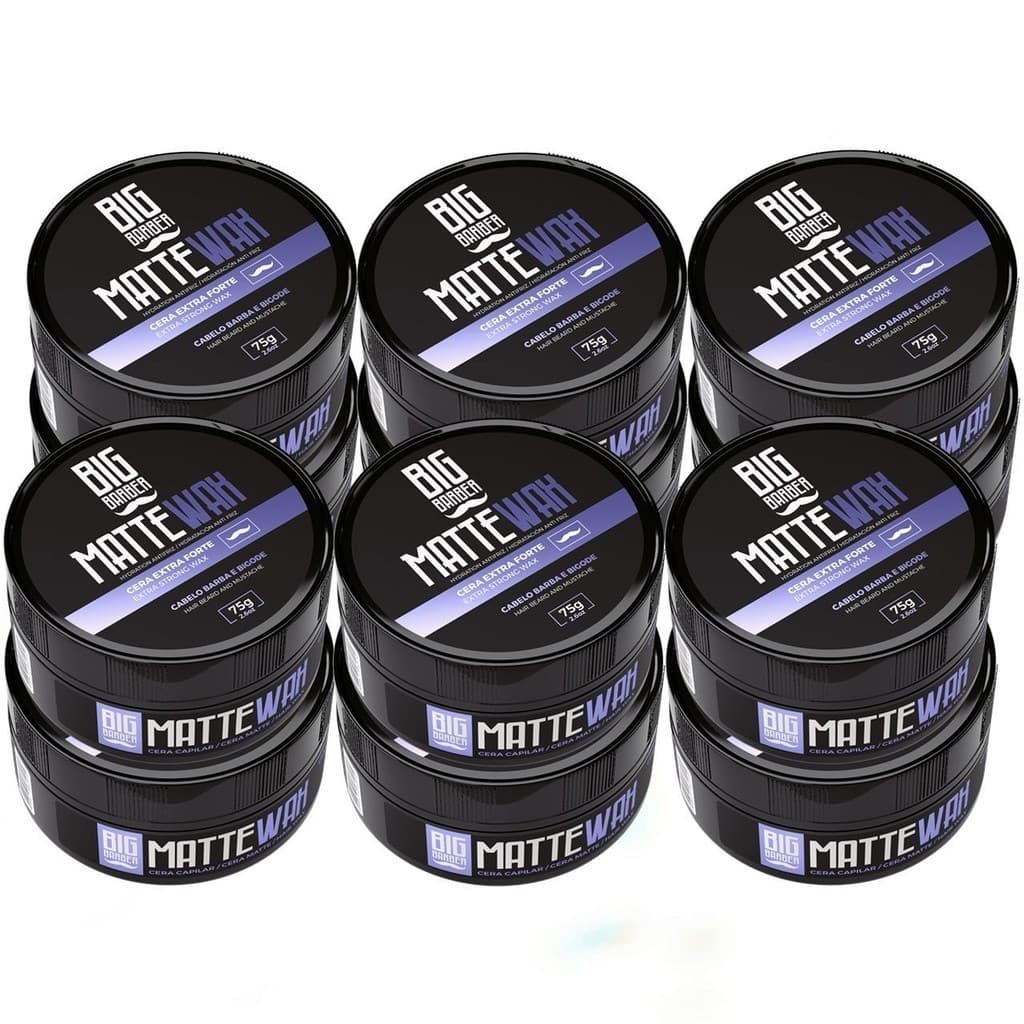 Cera Capilar Matte Wax Big Barber 75g Efeito Seco Caixa Com 12 Unidades