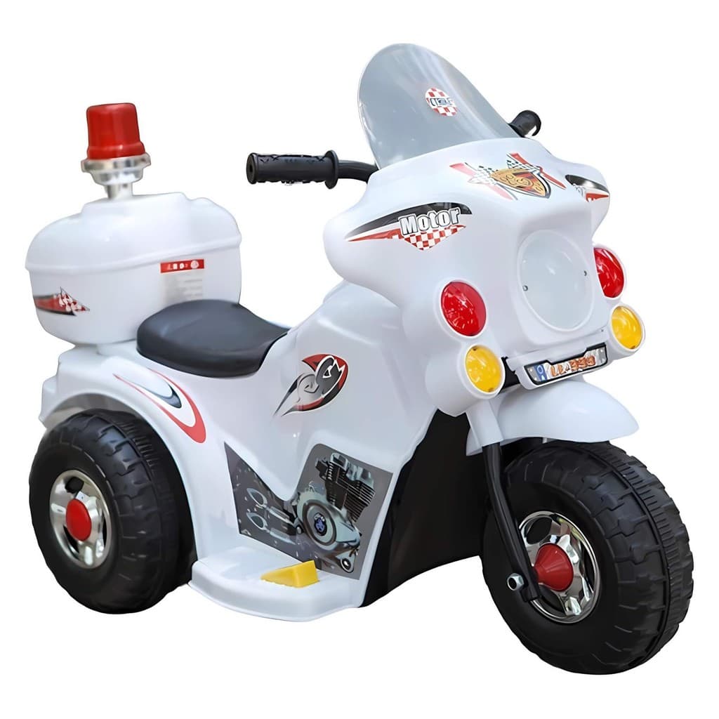 Mini Moto Elétrica Infantil 6V Até 30kg C/ Baú Branco Zippy Toys - 9023