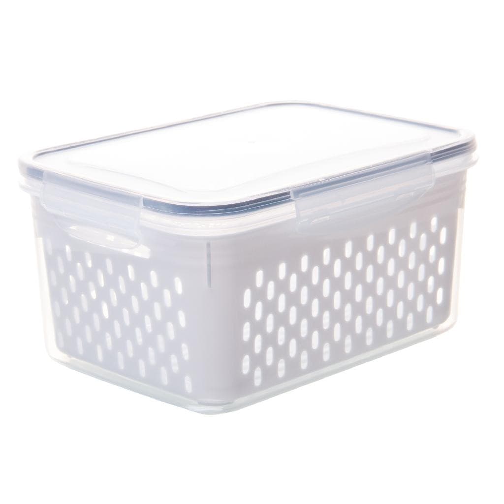 Pote Hermético C/ Cesto Escorredor Branco 3,1L Lyor Plástico