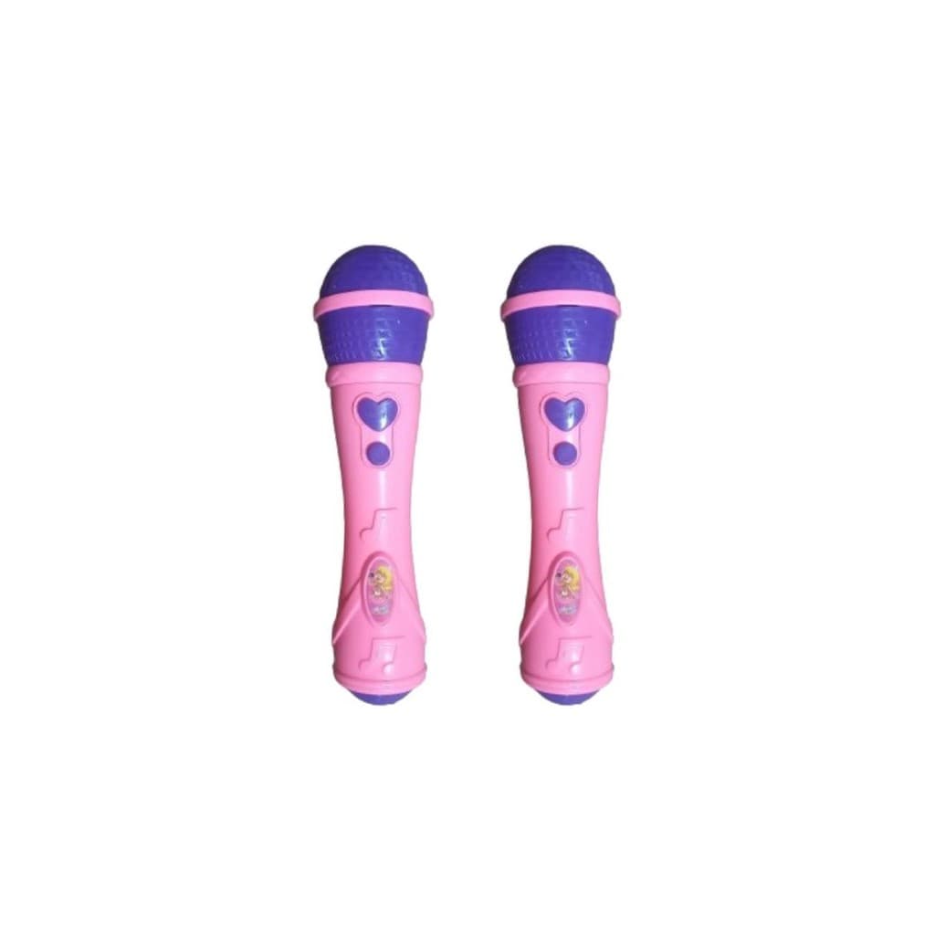 Kit 2x Brinquedo Microfone Musical Infantil Rosa - AP TOYS