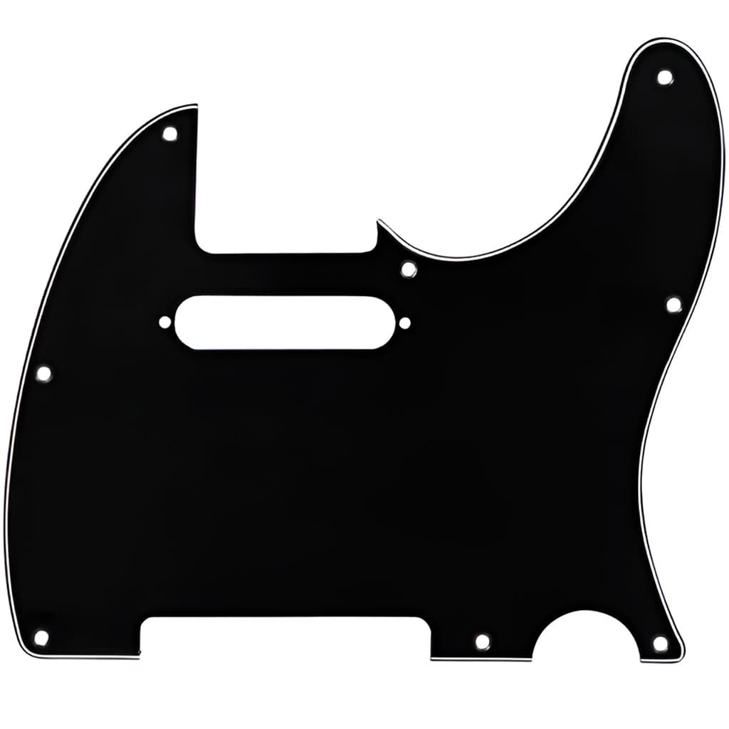 Escudo Preto Para Guitarra Telecaster Com 08 Furos Padrão USA/MEX