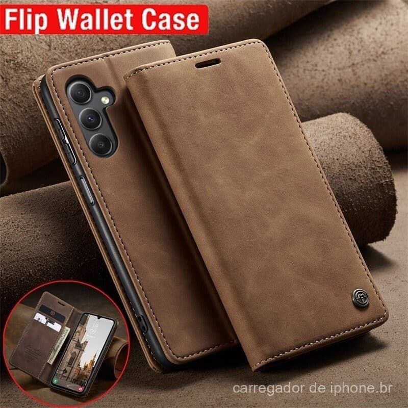 For Samsung Galaxy A24 A14 A15 A25 A35 A55 a05s A34 A54 A13 A23 A33 A53 A73 4G 5G dark flip leather telephone box