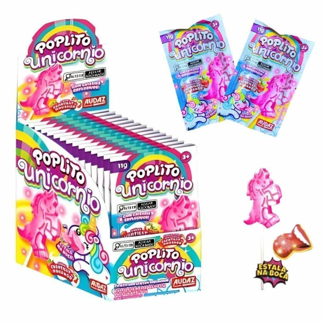 UNIAO POP LITO UNICORNIO BOOM SABOR CHANTILY COM MORANGO COM 15 UNIDADES